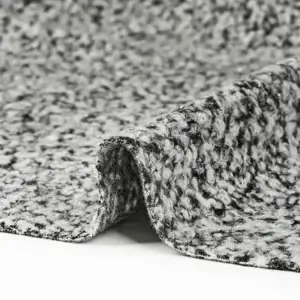 پارچه بوکله شاین دار رنگ مشکی سفید - تصویر 2