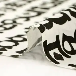 پارچه کتان نخ طرح فونت سفید - تصویر 2